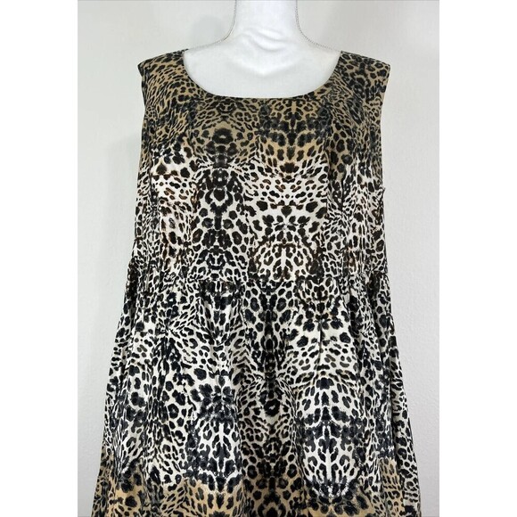 Jessica Simpson Plus Size Leopard  Animal Print Sleeveless Dress Size 1X - Picture 9 of 12